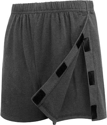 Deyeek Unisex Tear Away Shorts 3-inch Knee Hip Replacement Kit After Surgery Post Surgery Cotton Shorts Without Pocket