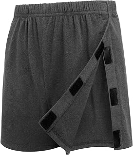 Deyeek Unisex Tear Away Shorts 3-inch Knee Hip Replacement Kit After Surgery Post Surgery Cotton Shorts Without Pocket