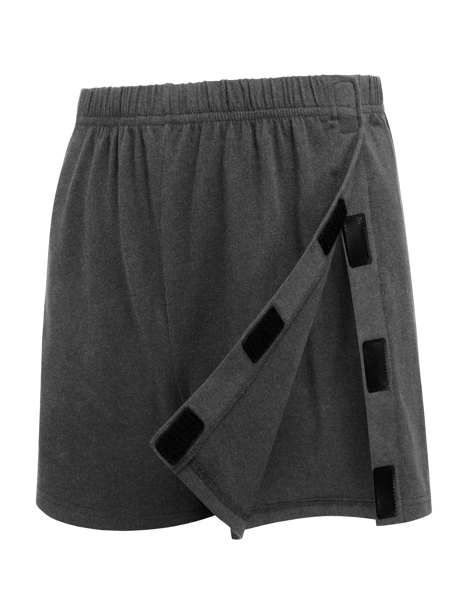 Deyeek Men's Tear Away Post Surgery Cotton Shorts 3-inch