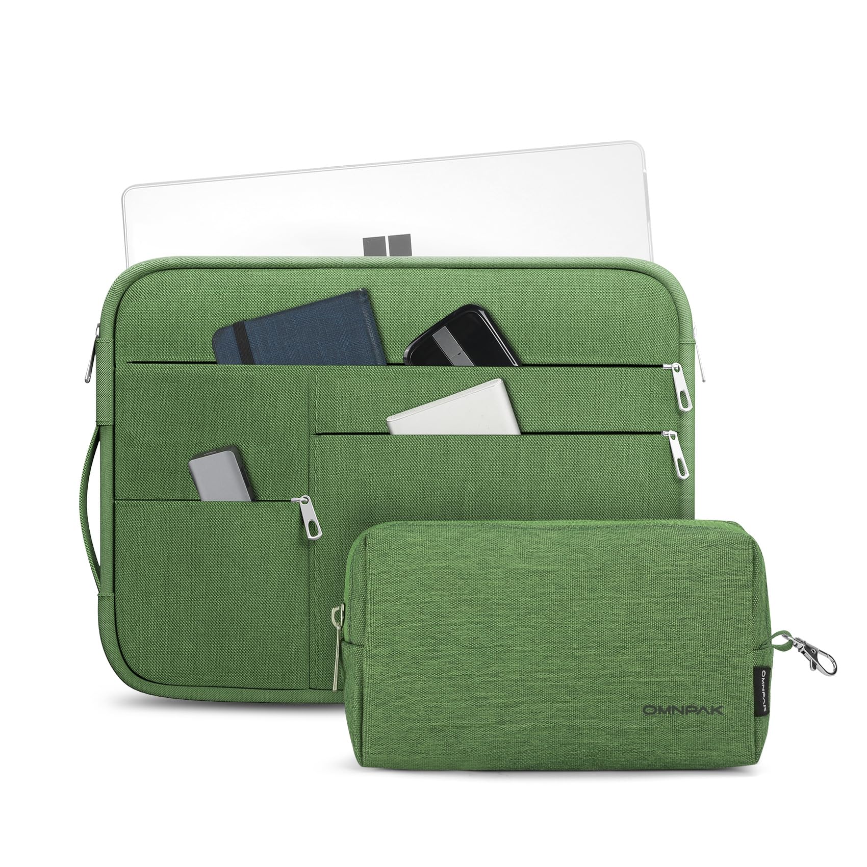 Omnpak Surface Pro 11 Case,13 inch Laptop Sleeve for Surface Pro 12/11/10/9/8/X/7/6/5/4/3 with Side Handle Strap and Accessory Pocket,Recycled PET