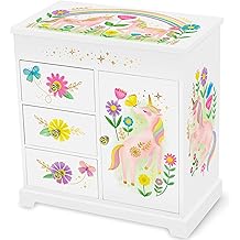 Giggle &amp; Honey&reg; Unicorn Musical Jewelry Box for Girls Unicorn Toys for Girls Age 4-6 Kids Jewelry Box with Drawers