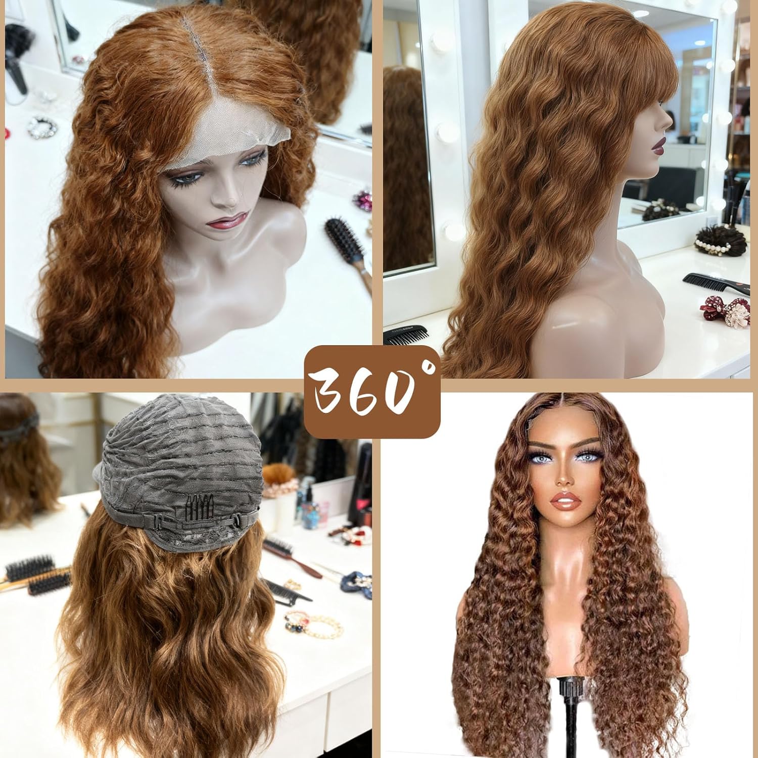 22 Inch Wigs Human Hair 30# Color 5x5 HD Transparent Deep Wave Lace Front Wigs Human Hair 180 Density Pre Plucked Brazilian Virgin Brown Wig Human Hair For Black Women