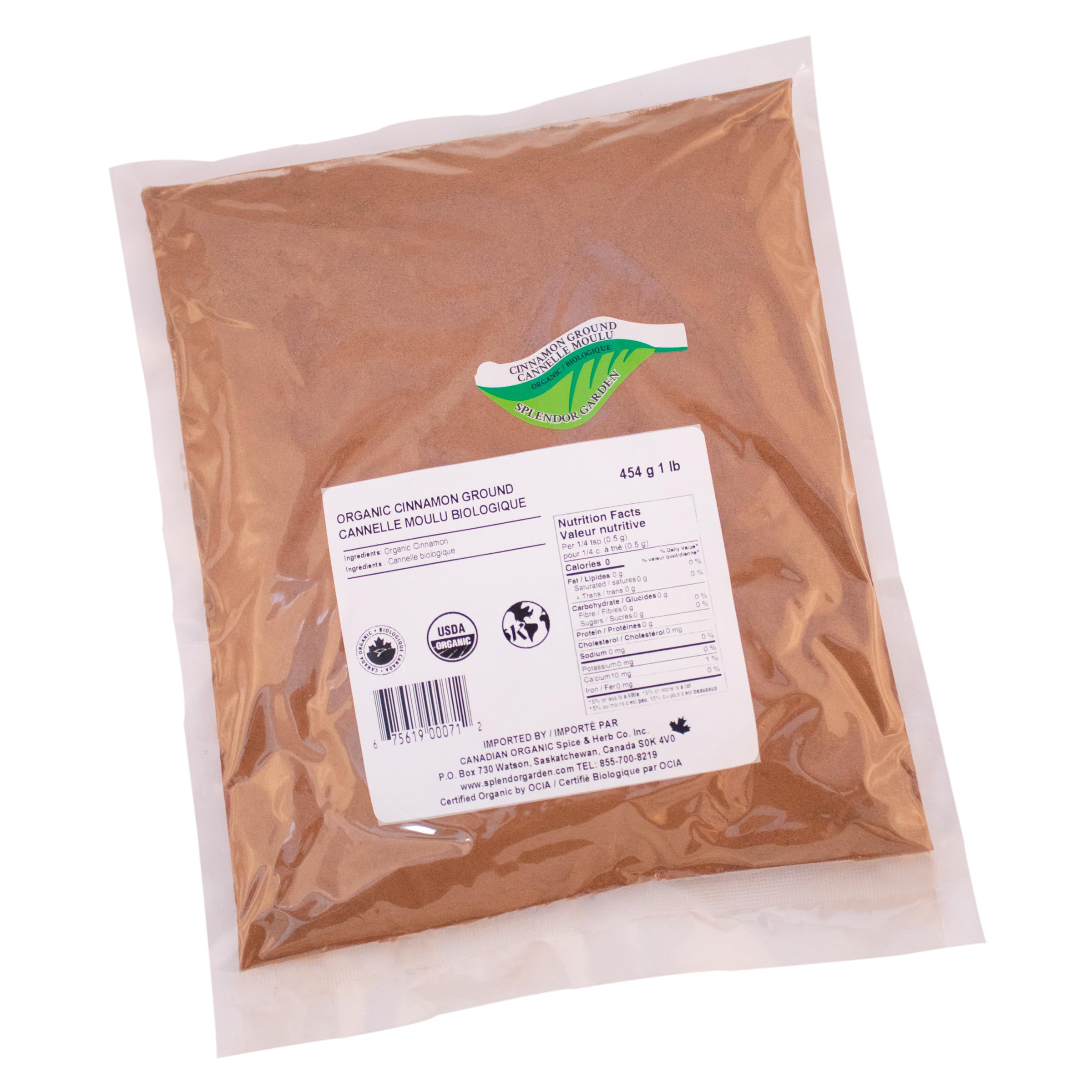 Splendor Garden organic Cinnamon Ground,454.0 Gram