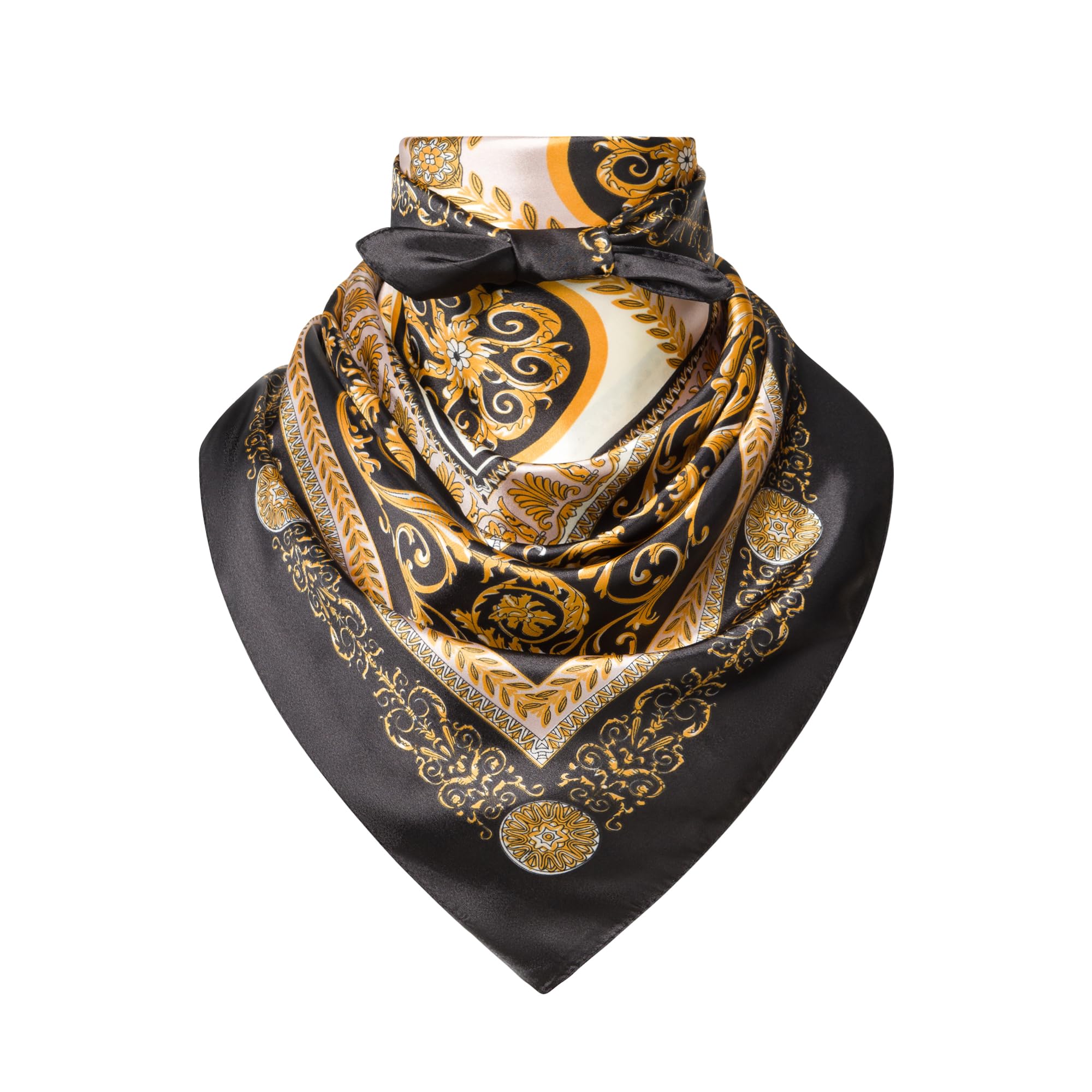 35" Men's Silk Cowboy Scarf - Oversized Western Bandana Neckwear, Large Square Scarf with Gift Packaging