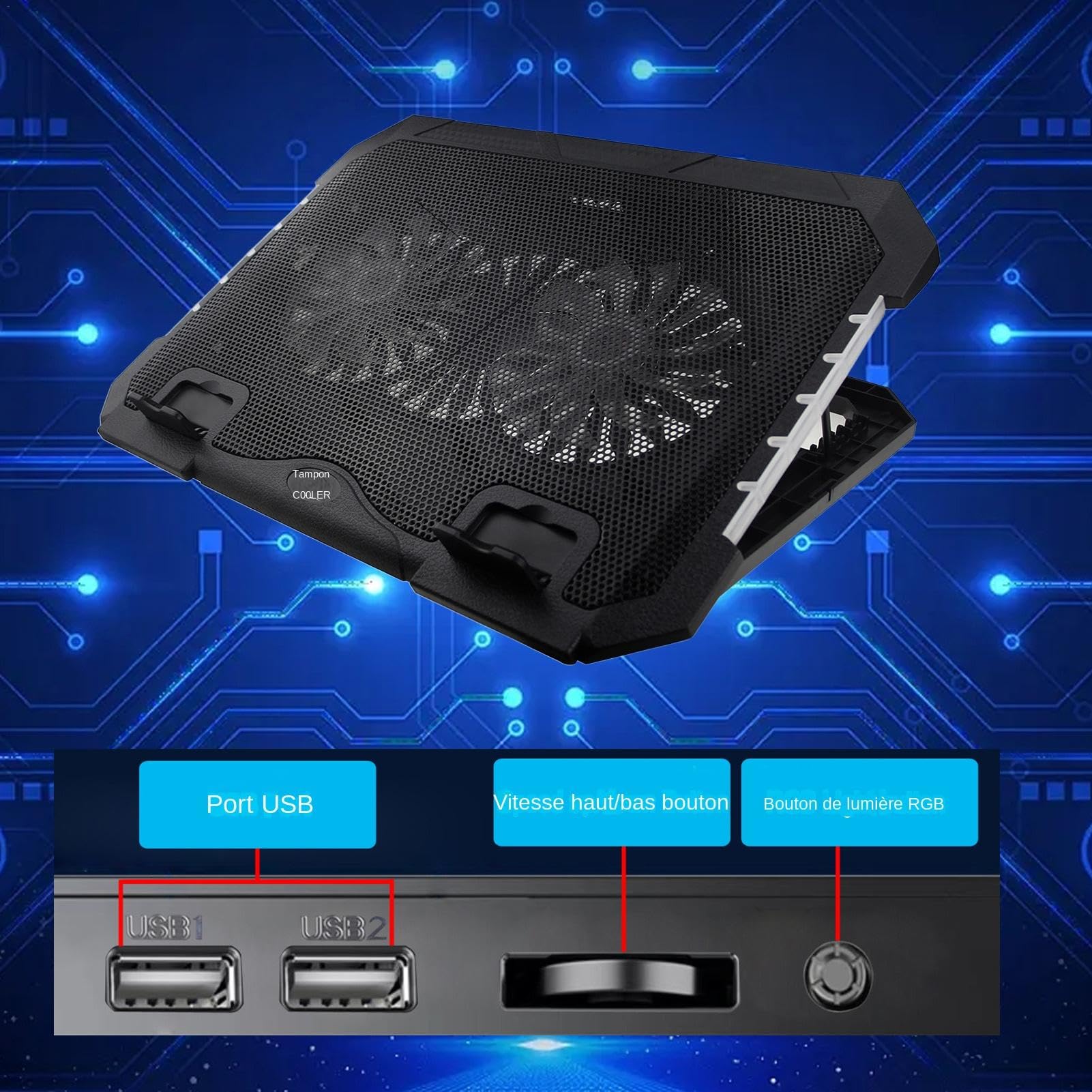 chłodzący RGB | chłodzący na laptopa z RGB | Regulowany