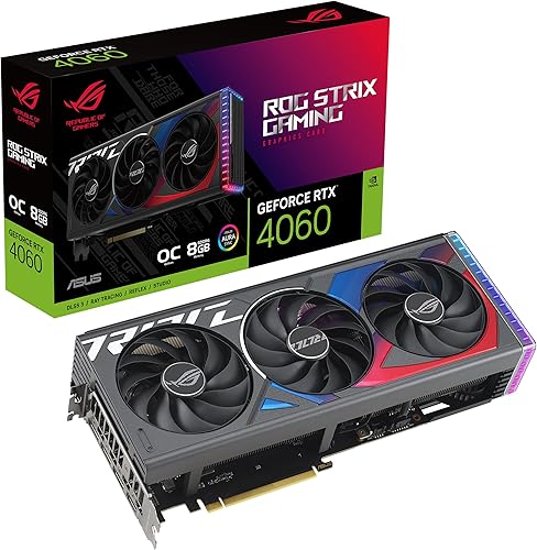 ASUS ROG Strix GeForce RTX 4060 OC Edition - Tarjeta gráfica para juegos (PCIe 4.0, 8GB GDDR6, DLSS 3, HDMI 2.1a, DisplayPort 1.4a, diseño de