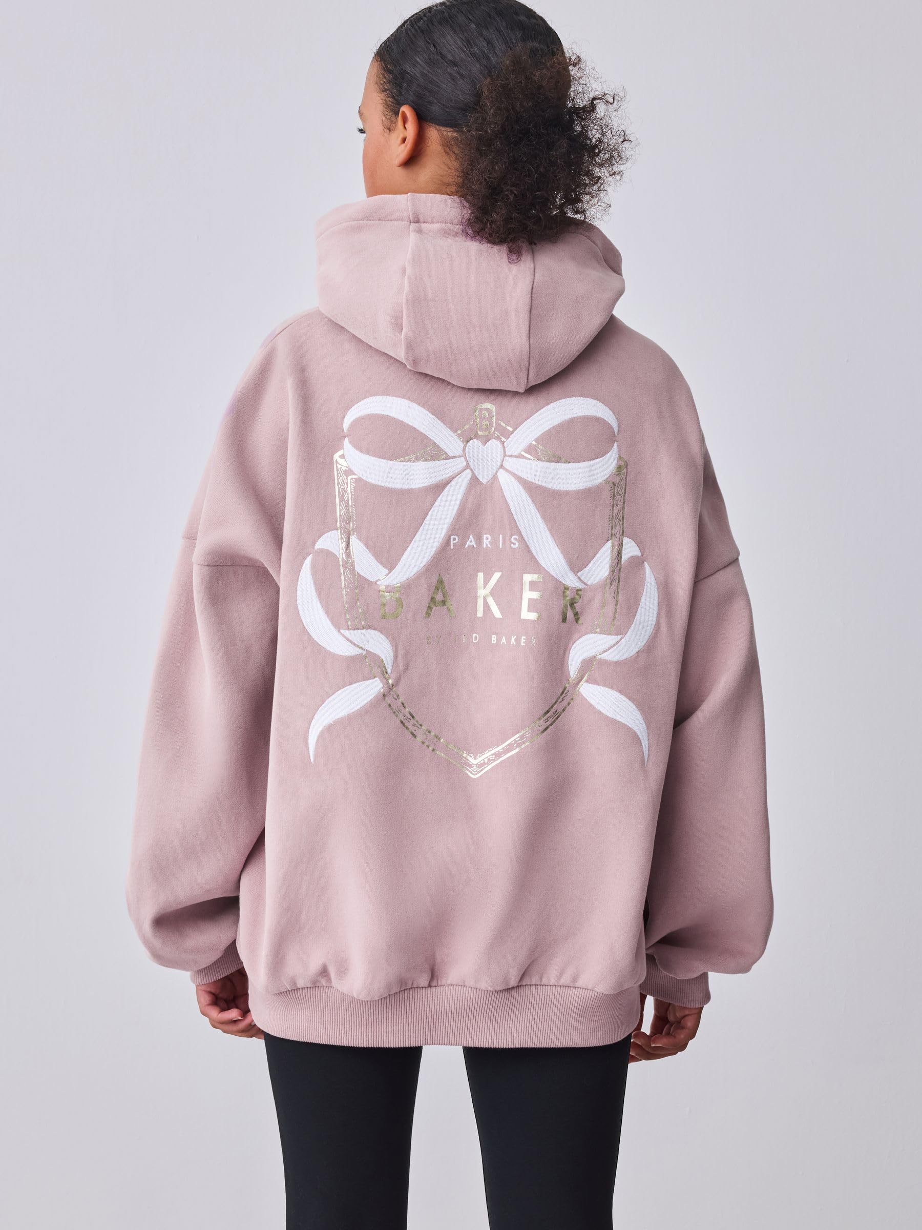 Niñas Sudadera con Capucha Extragrande con Estampado en la Parte Trasera