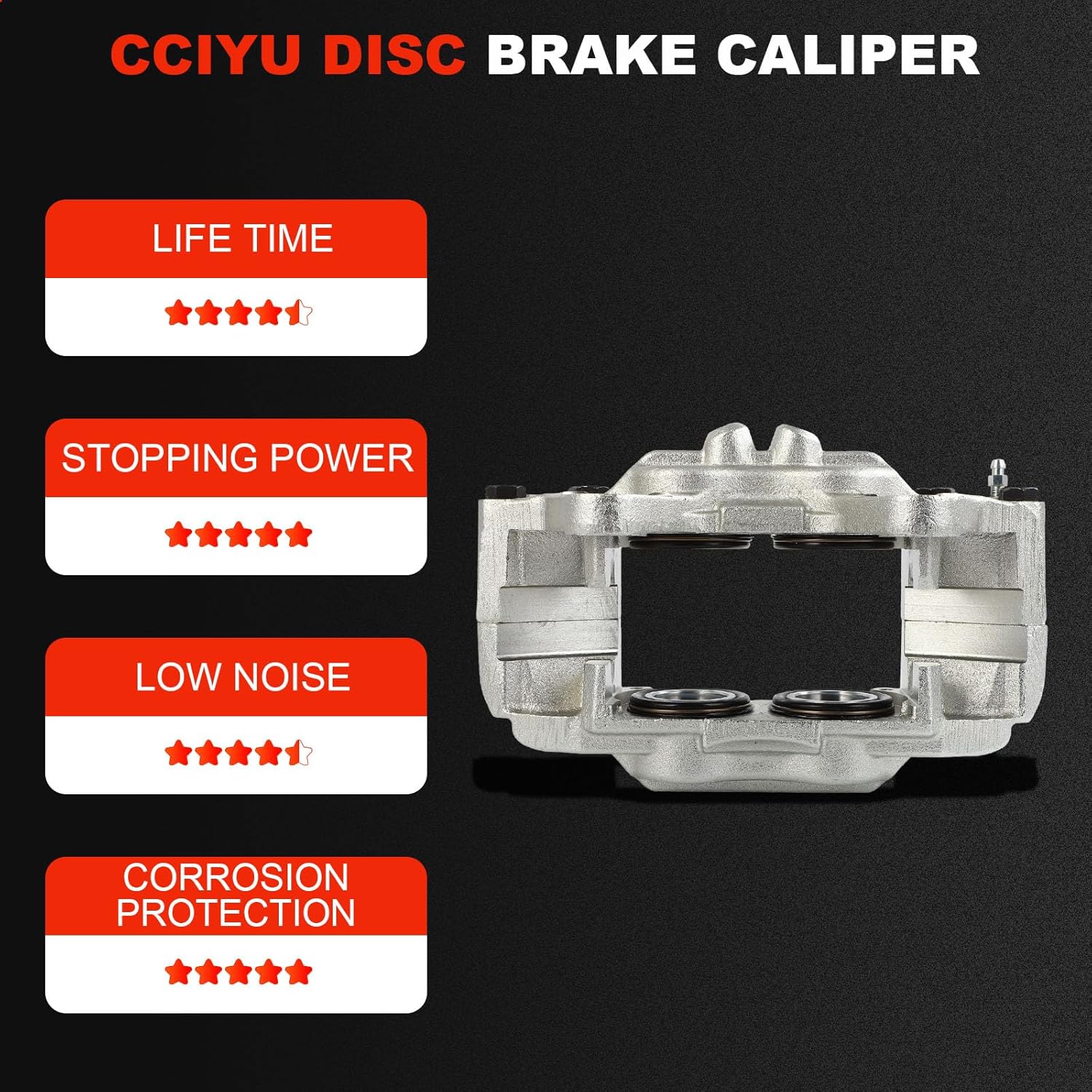 cciyu 192767 Front Left Brake Caliper Without Bracket For Lexus For GX470 2003-2009,For Toyota For 4Runner 2003-2009(Casting # 13WH)