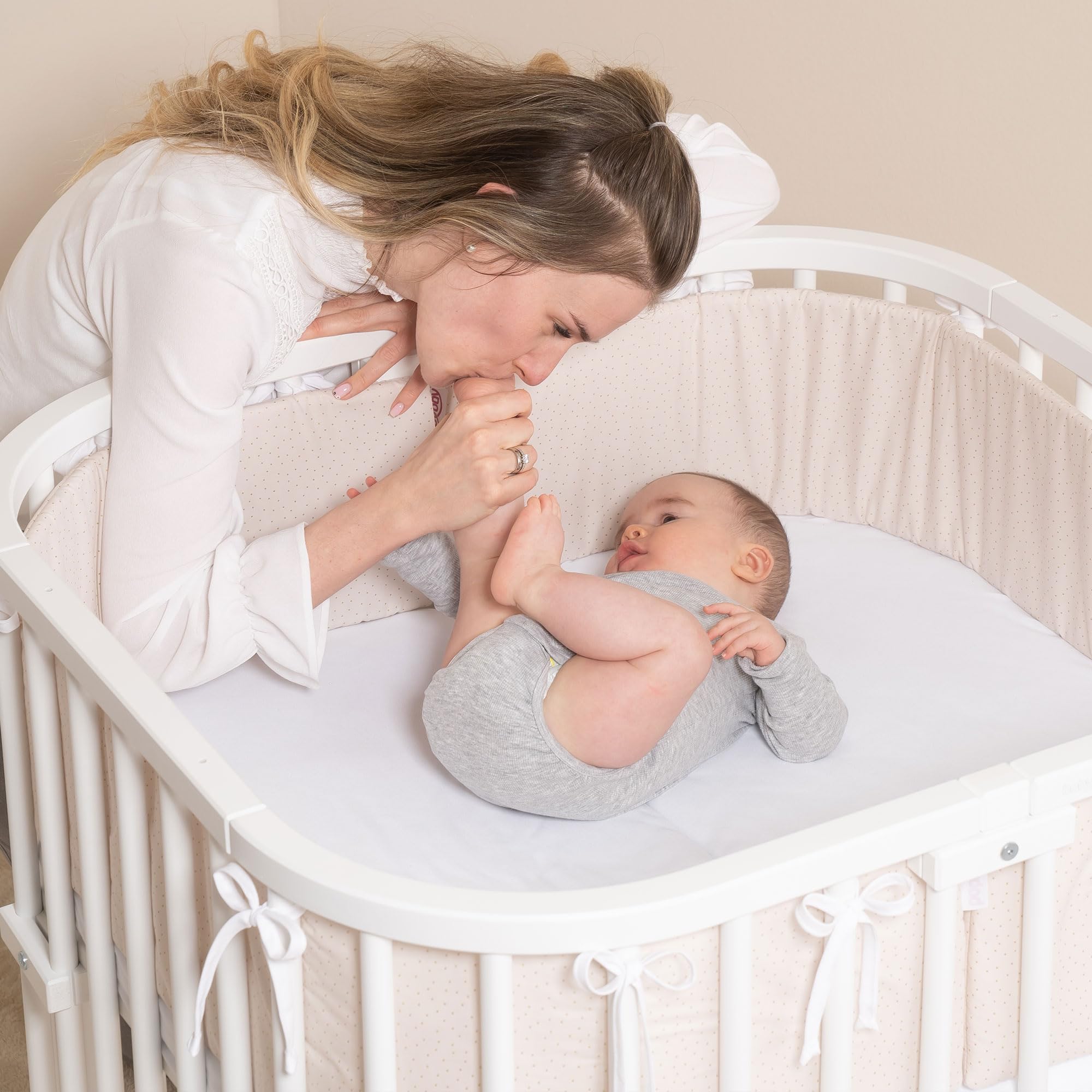 babybay Verbindungsbacken zum Laufstall passend für Modell Original, Midi, Mini, Maxi und Boxspring, weiß lackiert