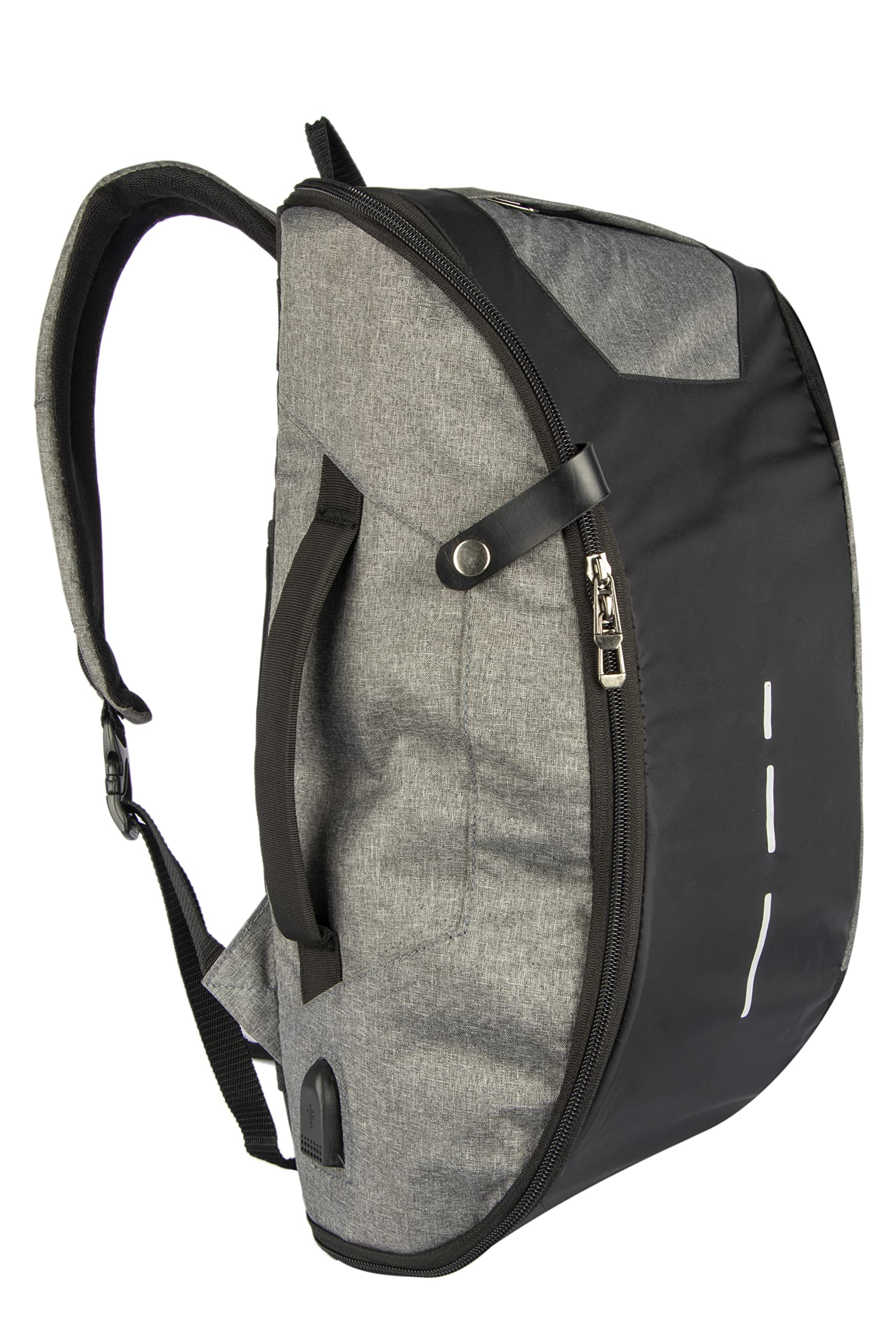 Monitor Bags 360 Degree Open Anti Theft USB Charging 15 inch Laptop Travel College Backpack for Men - Grey