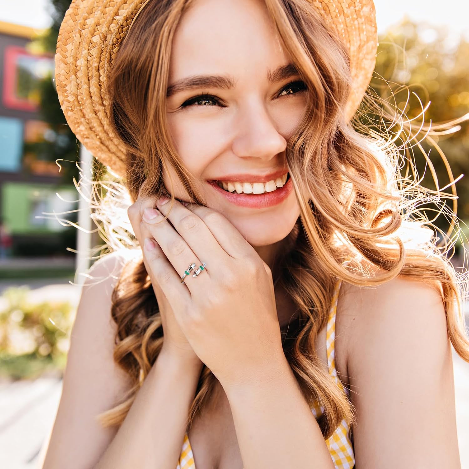 Adjustable Hug Ring for Women 925 Sterling Silver Fine Jewelry Gift for Her, Birthstone Ring - Image 8