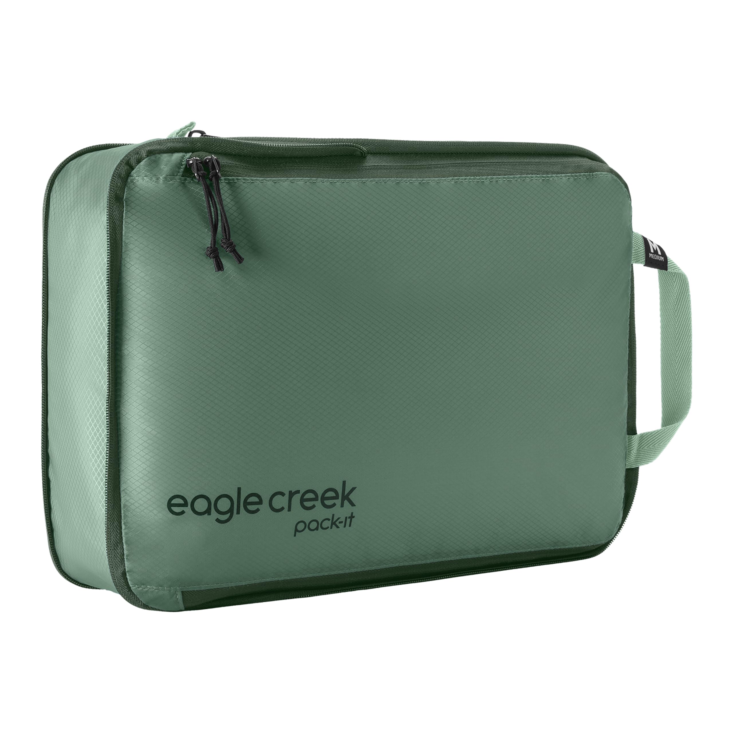 Eagle Creek Pack-It Isolate Compression Cube, Medium, Willow Green | Lightweight Cube for Optimizing Luggage Space, Zippered Pouch, Convenient Top Handle for Easy Carrying