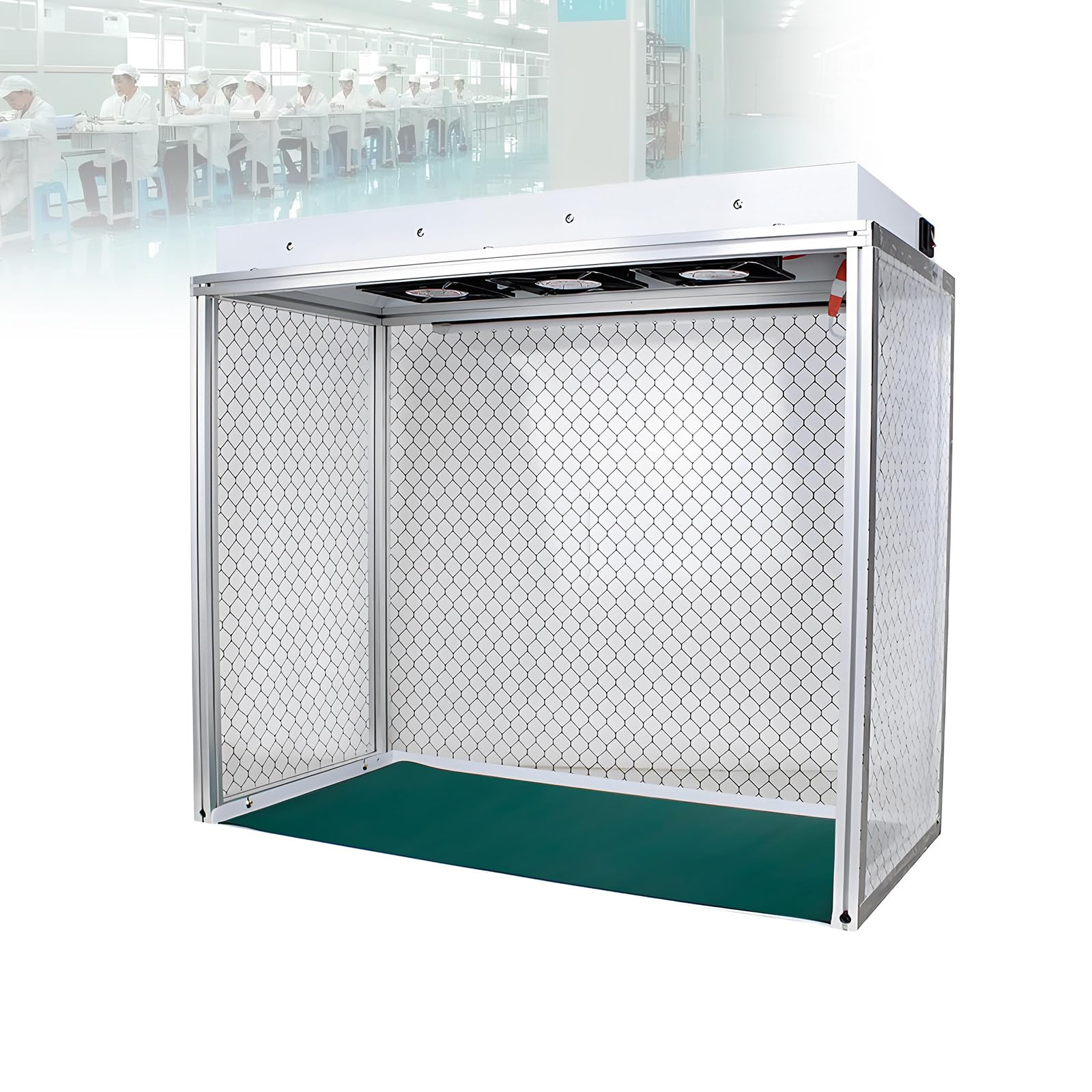 Campana de flujo laminar profesional, cabina de flujo laminar vertical, banco de trabajo limpio con flujo de aire HEPA, funcionamiento silencioso para reparación de componentes electrónicos
