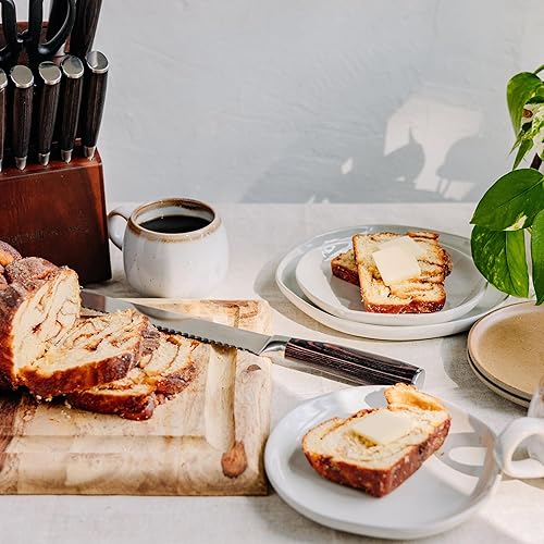 Miniatura 4 de Juego de 15 piezas Yatoshi S Series - Juego de cuchillos de cocina profesional, acero inoxidable de alto carbono ultra afilado con mango ergonómico