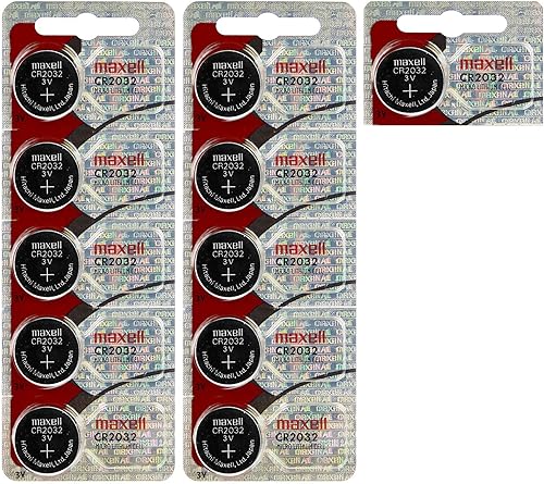 CR2032 Maxell - Baterías de reloj de litio de 3 voltios (11 baterías)