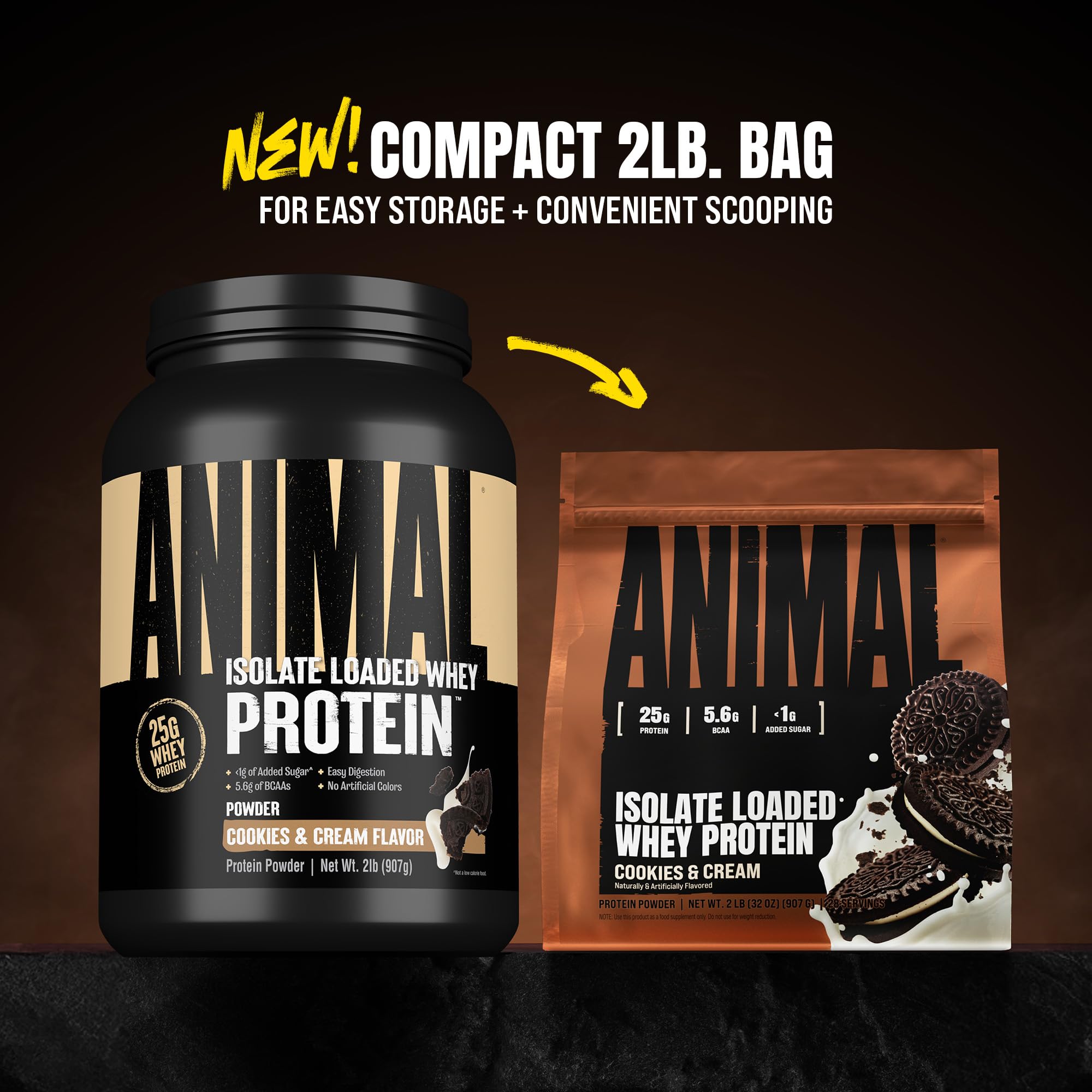 Animal Whey Isolate Protein Powder, 25G High Protein | Cookies & Cream 2LB — Amazon image 2
