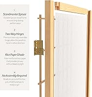 Vista 142 de Red Lantern Panel de ventana Shoji de 6 pies de alto, divisor de habitación de 3 paneles de palisandro