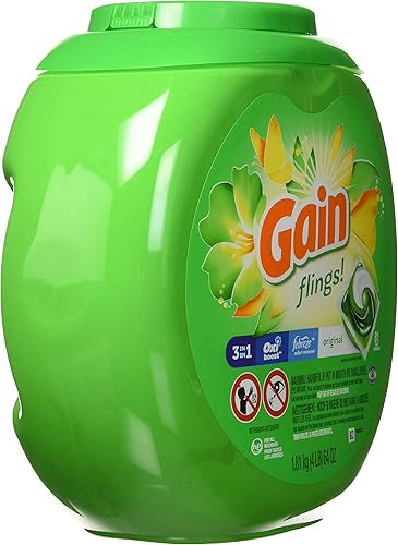 Miniatura 3 de Gain Flings - Cápsulas de jabón detergente para lavandería alta eficiencia EL aroma original 81 unidades