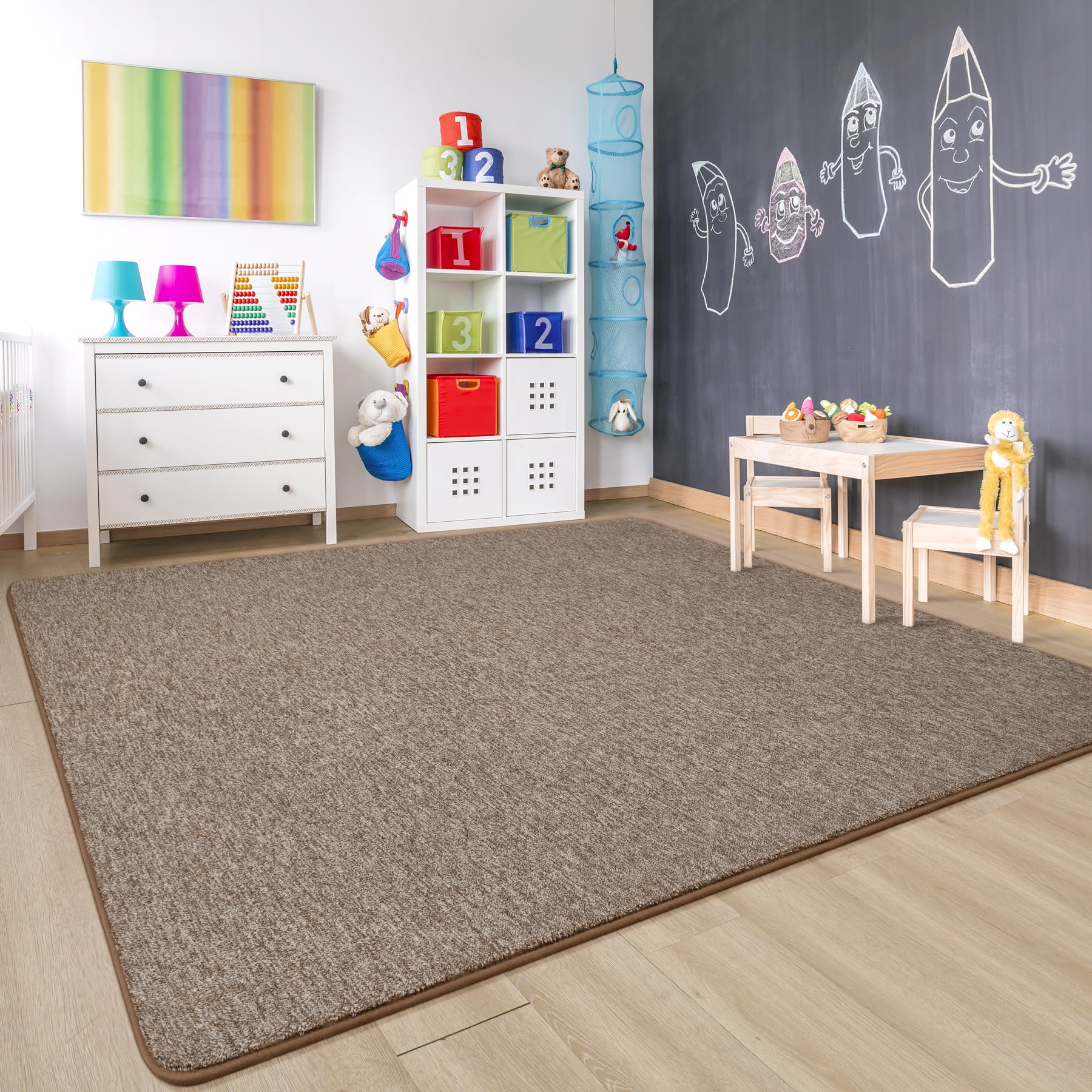Chicrug Alfombra moderna de 5 x 8 pies para dormitorio, sala de estar, alfombra de espuma viscoelástica de capa baja para sala de juegos de niños, alfombra de piso interior para mesita de noche