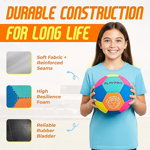 Miniatura 4 de Balón de Entrenamiento de Fútbol para Interior, Tamaño 4 Rosa,Azul,https://www.amazon.com/dp/undefined