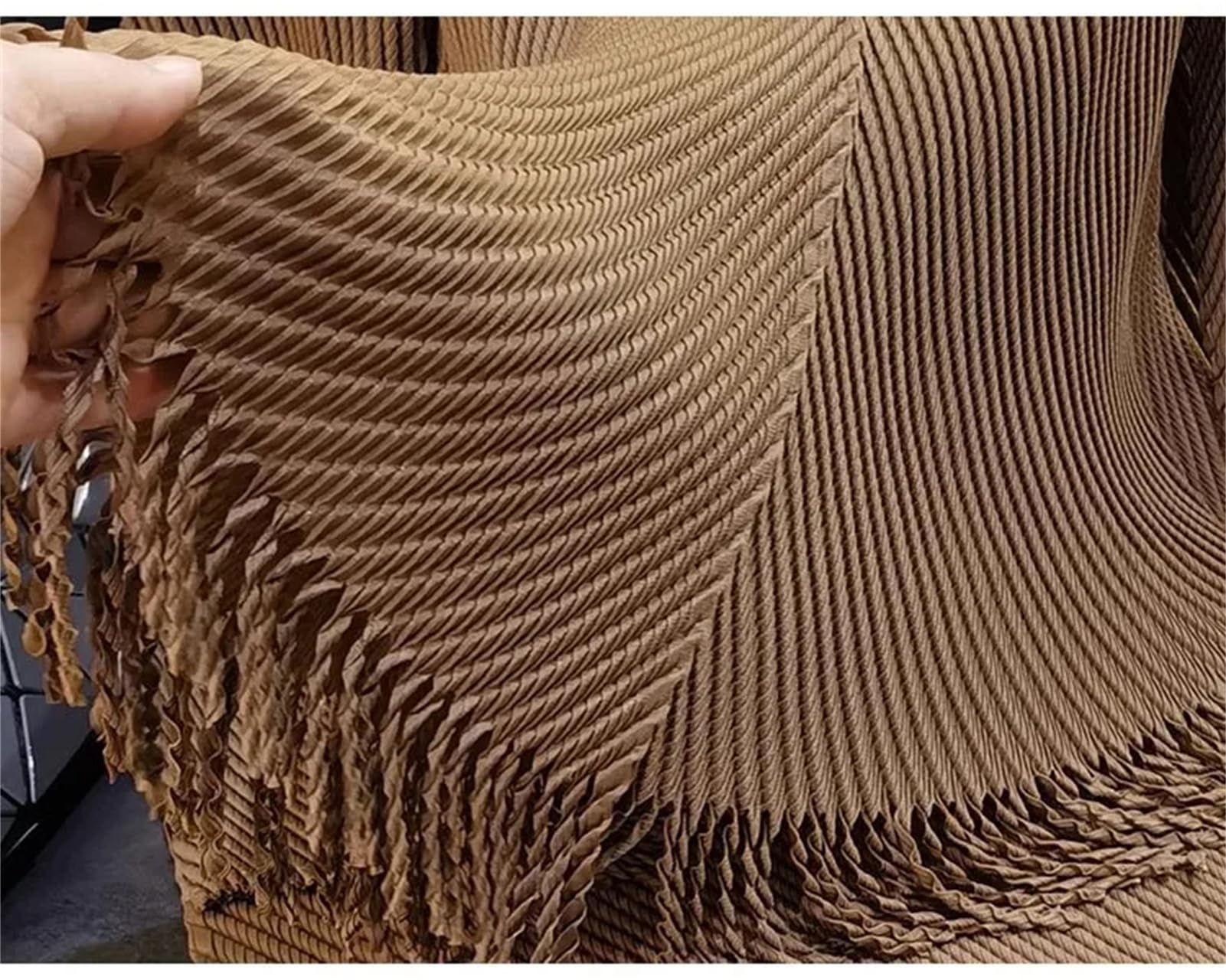 Conjunto de falda plisada de 2 piezas con borlas para mujer, manga larga, botones de metal, parte superior de alta elasticidad + falda midi acampanada