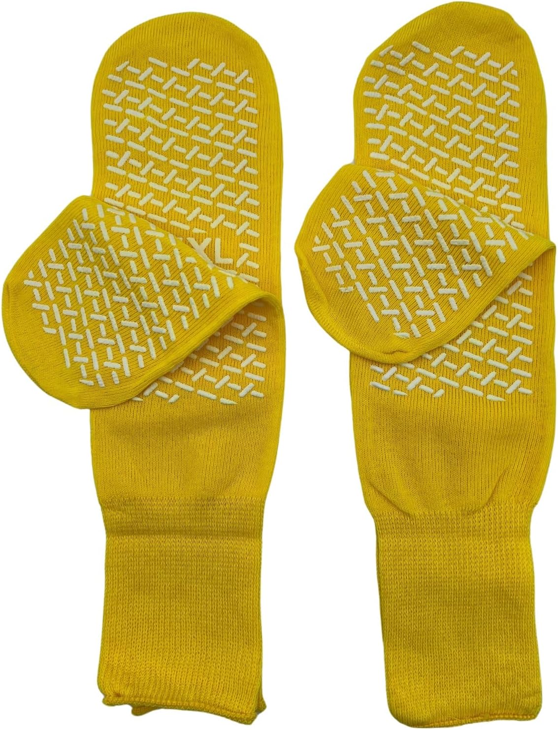 Double Tread Non-Skid XXX-Large (3XL) Bariatric Comfort Safety Socks Yellow