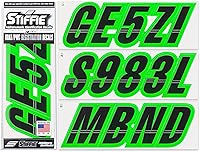 Vista 29 de Stiffie Techtron Vino/Negro 7,6 cm Adhesivos para Registro de Barcos y Motos Acuáticas • Pegatinas de Números y Letras
