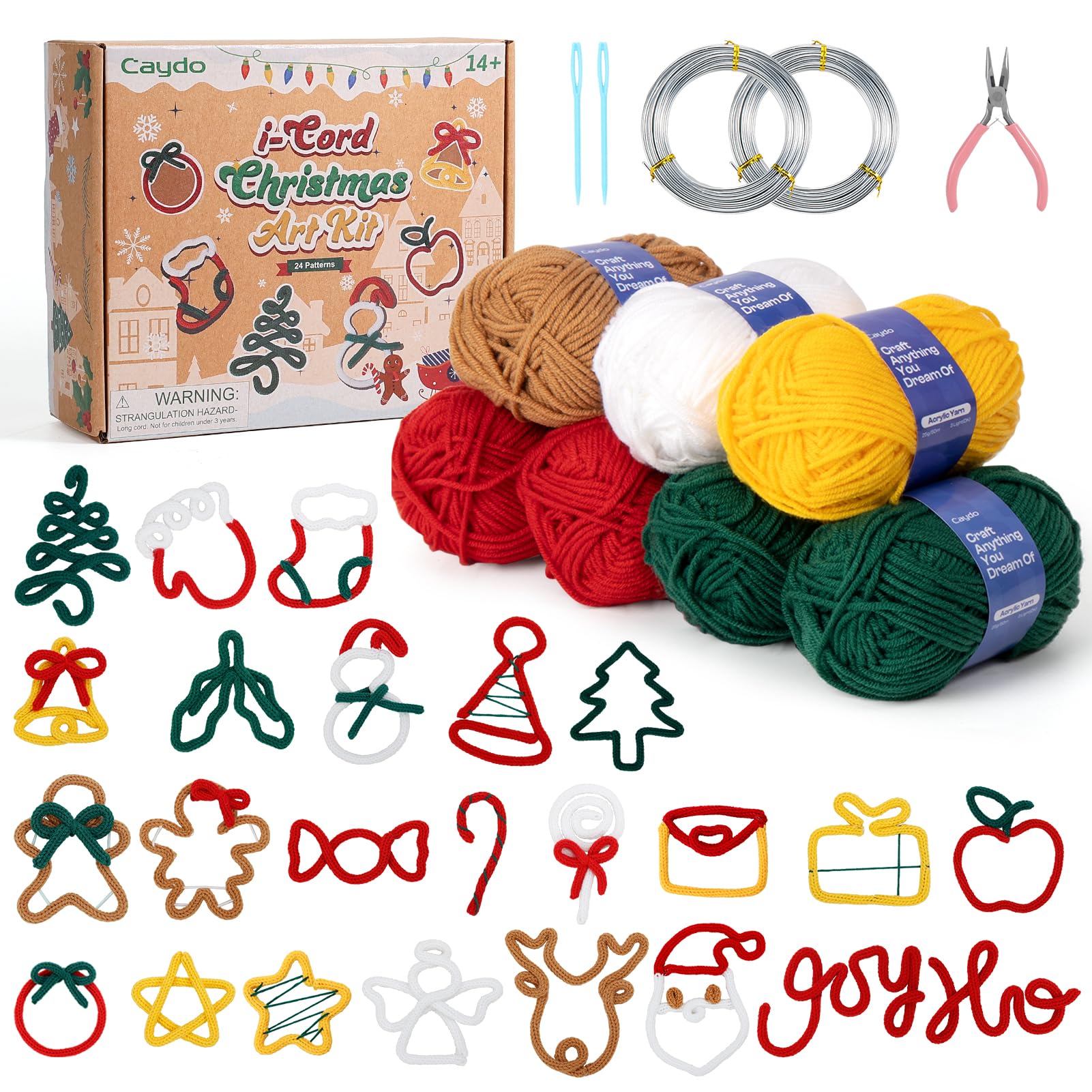 Caydo i Cord Christmas Decoration Making Kit with 24 Patterns for Beginners