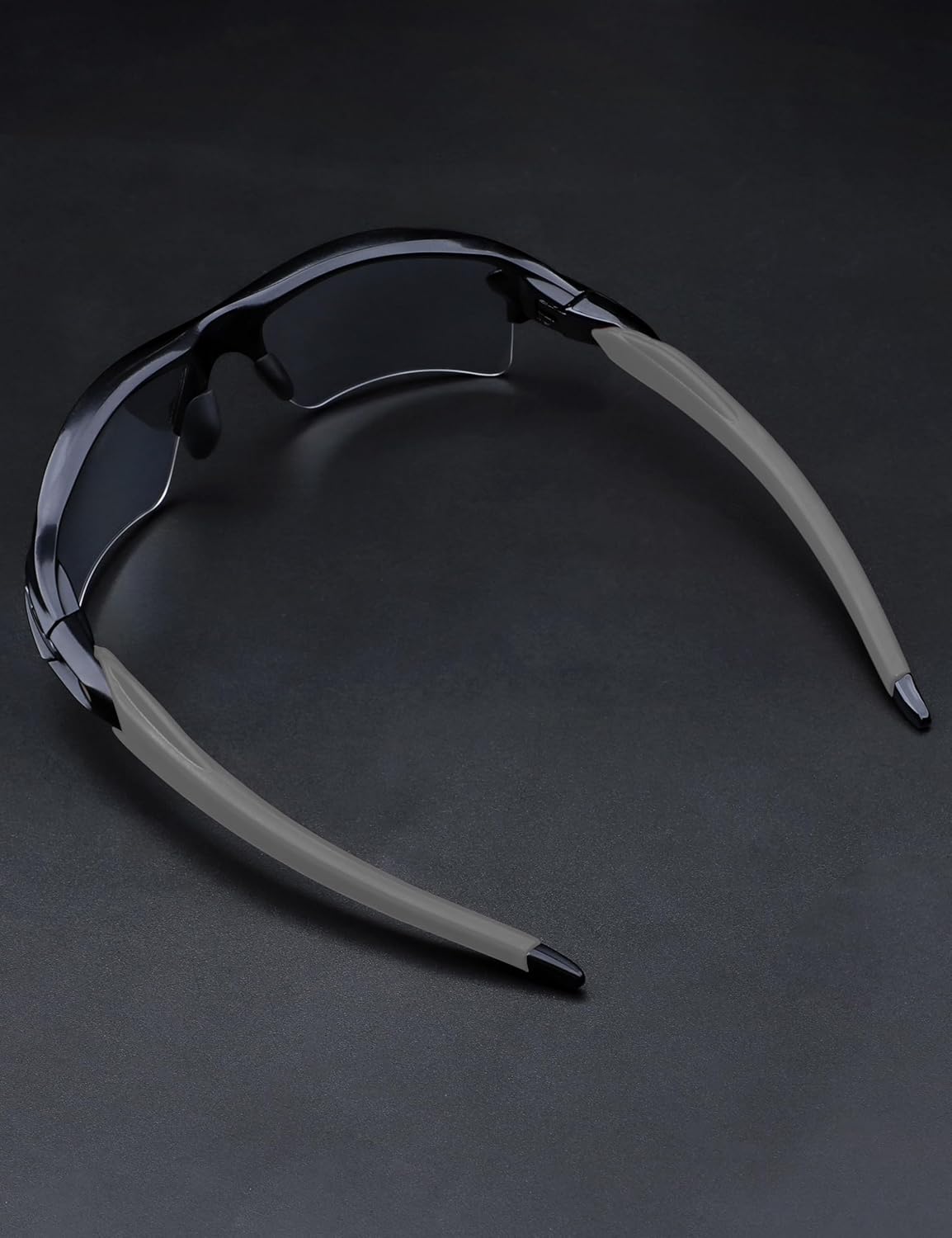 2 Pairs Replacement Temples Arms Legs Compatible with Oakley Flak 2.0/ Flak 2.0 XL Sunglasses-Black - Black&Gray