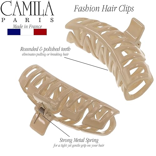 Miniatura 3 de Camila Paris CP3545 - Pinzas para el cabello francés para mujer, cabello grueso para cabello largo y rizado, ondulado, pinza de pelo para niñas,