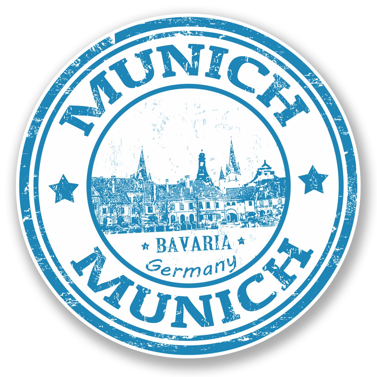 Destinationvinyl Multi 2 X Munich Germany Bavaria Vinyl Sticker Decal Luggage Travel Tag #4584 (10Cm X 10Cm)