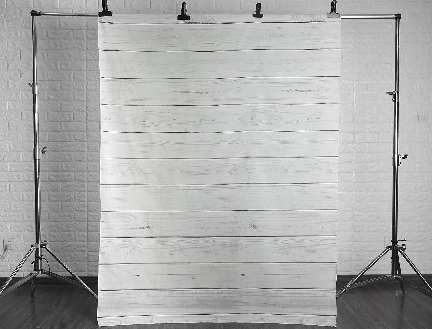 Kackool 6.5x5ft Wood Backdrop White Wooden Backgrounds for Easter Day Photography Studio Backdrops