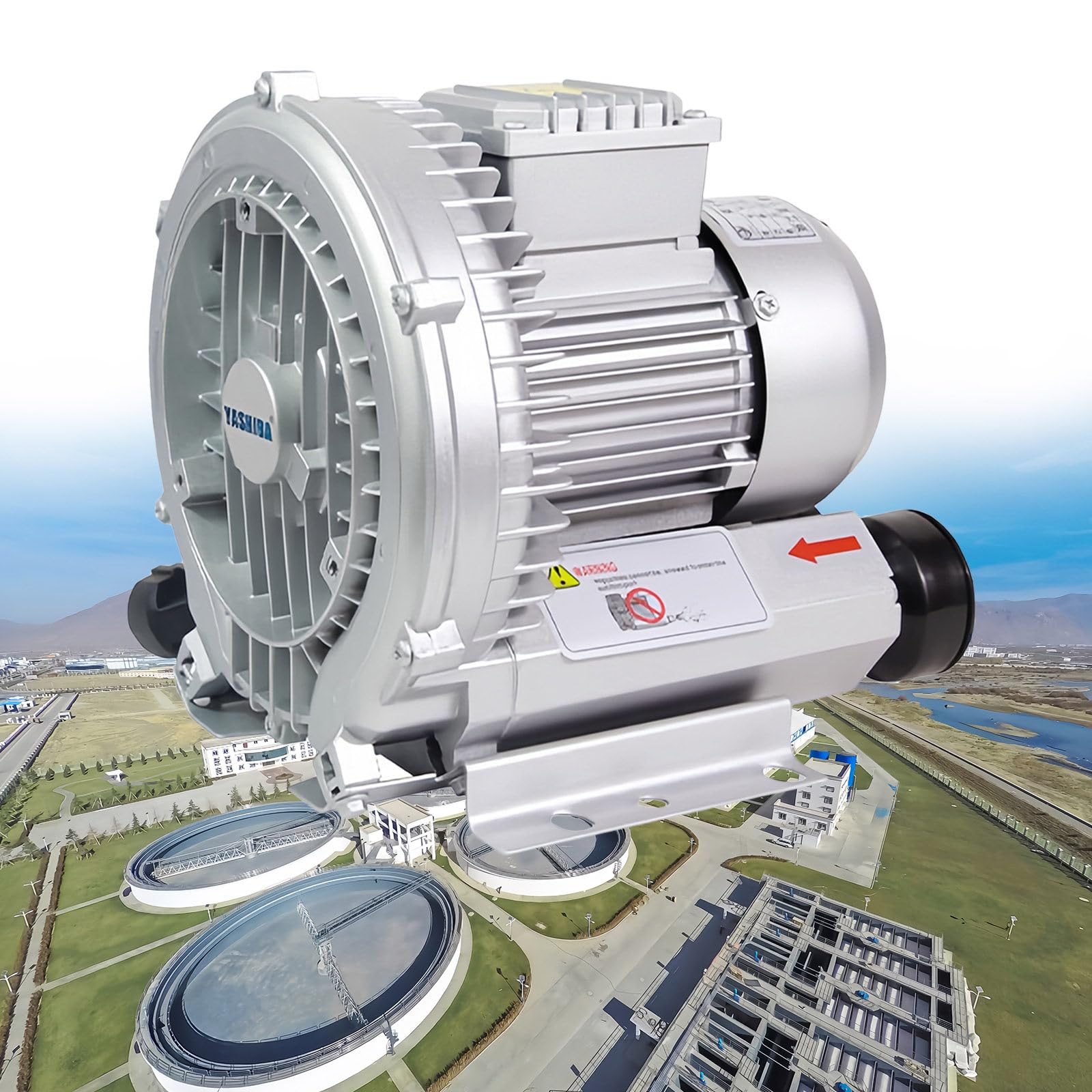 Przemysłowa dmuchawa wirowa, dmuchawa odśrodkowa 220 V do ścieków, hydroponiki akwariowej i akwakultury, jednofazowa, 250 W/0,35 KM, wytrzymała pompa próżniowa