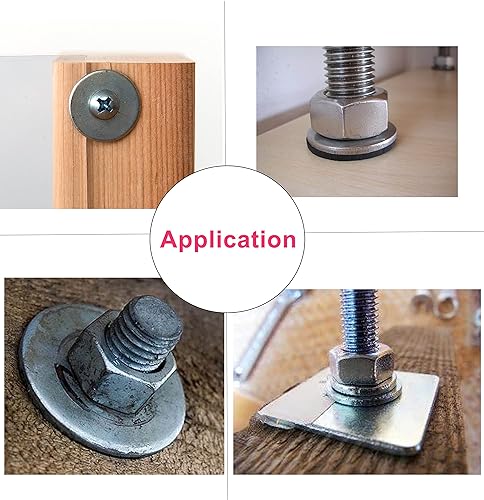 Miniatura 4 de cSeao 9 tamaños 1000 piezas M2 M2.5 M3 M4 M5 M6 M8 M10 M12 Kit surtido de arandelas planas, junta plana, arandelas de bloqueo de guardabarros, acero