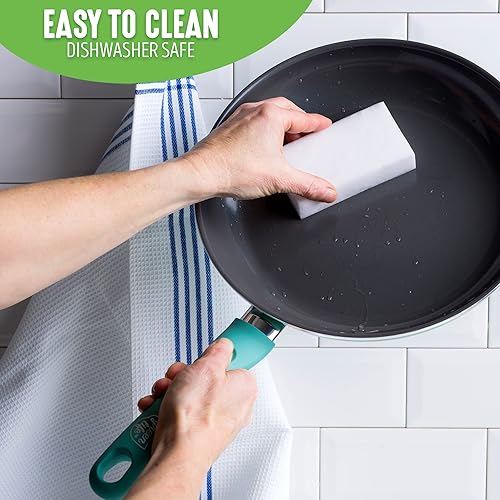 Miniatura 8 de GreenLife Soft Grip Diamond - Sartén antiadherente de cerámica saludable de 8 pulgadas sin PFAS apto para lavavajillas turquesa