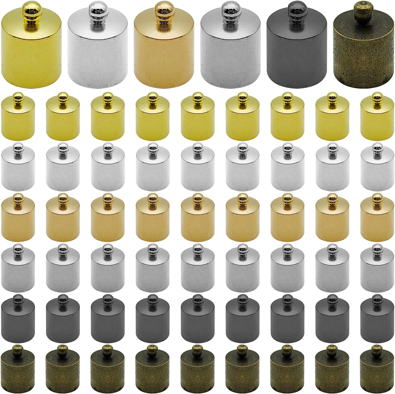 Aylifu 50pcs Brass Tassel Caps Cord End Caps,Leather Ends