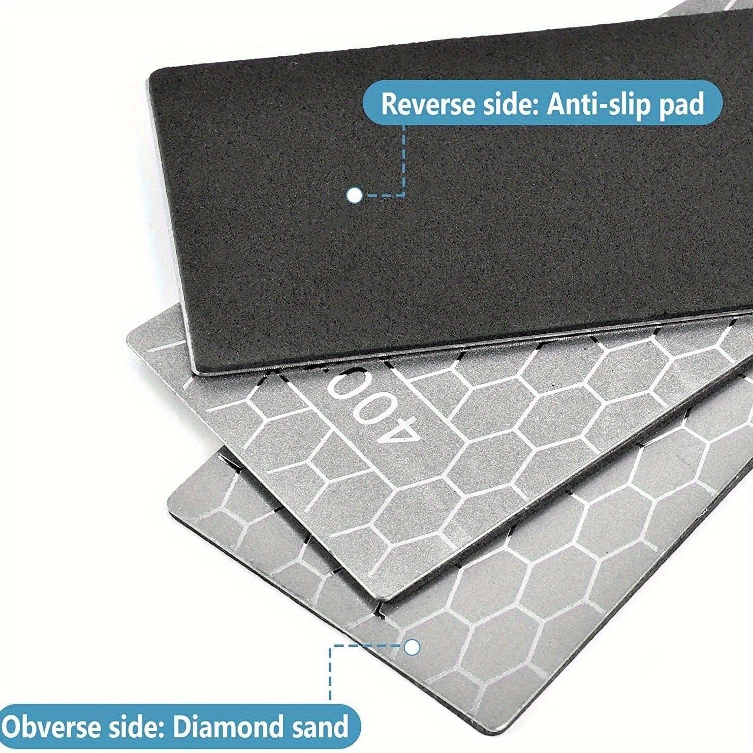 6 PCS Diamond Sharpening Plate with Honeycomb Surface Plate for Scissors Knives Outdoor Tools From Coarse to Extra Fine 400/600/800/1000/1200/2000 Grit