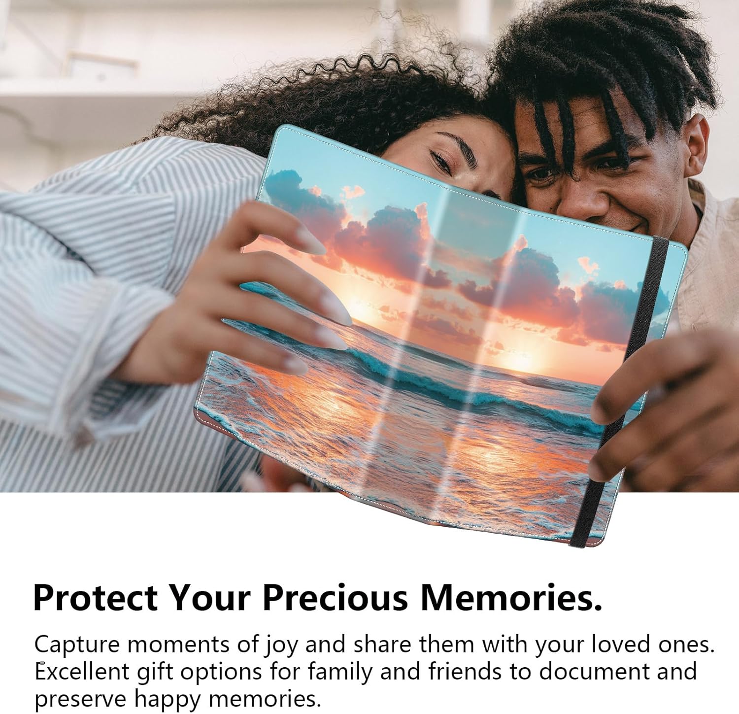 Cute 4x6 photo albums 60 Pockets 120 Photos with Strong Elastic Band, Acid-free, Moisture-proof and Dust-proof for Photo Albums 4x6 Pictures for Baby Women, Sunset Beach Wallpapers - Image 7