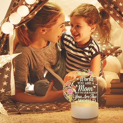 Miniatura 5 de Jetec Regalos para mamá de hija luz nocturna acrílica grabada regalo de agradecimiento para mamá regalos del día de la madre regalo de Navidad para