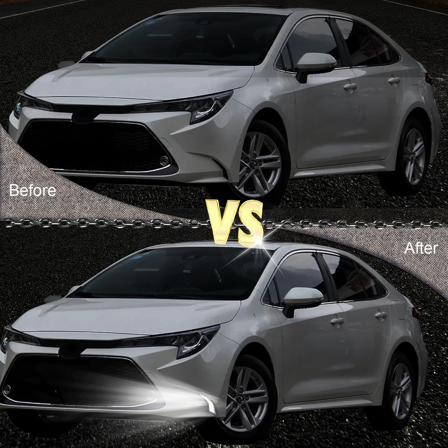 Full LED Front Fog DRL Kit for Toyota Corolla 2021-2023 L LE XLE, Function as Dynamic Sequential Turn Signal Lights，Daytime Running Light Kit (FRONT FOG LE)