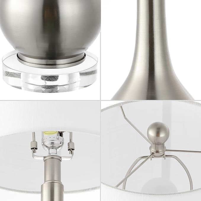 Lámpara de Mesa LED Jonathan Y 25" Níquel Metal y Cristal miniatura 5