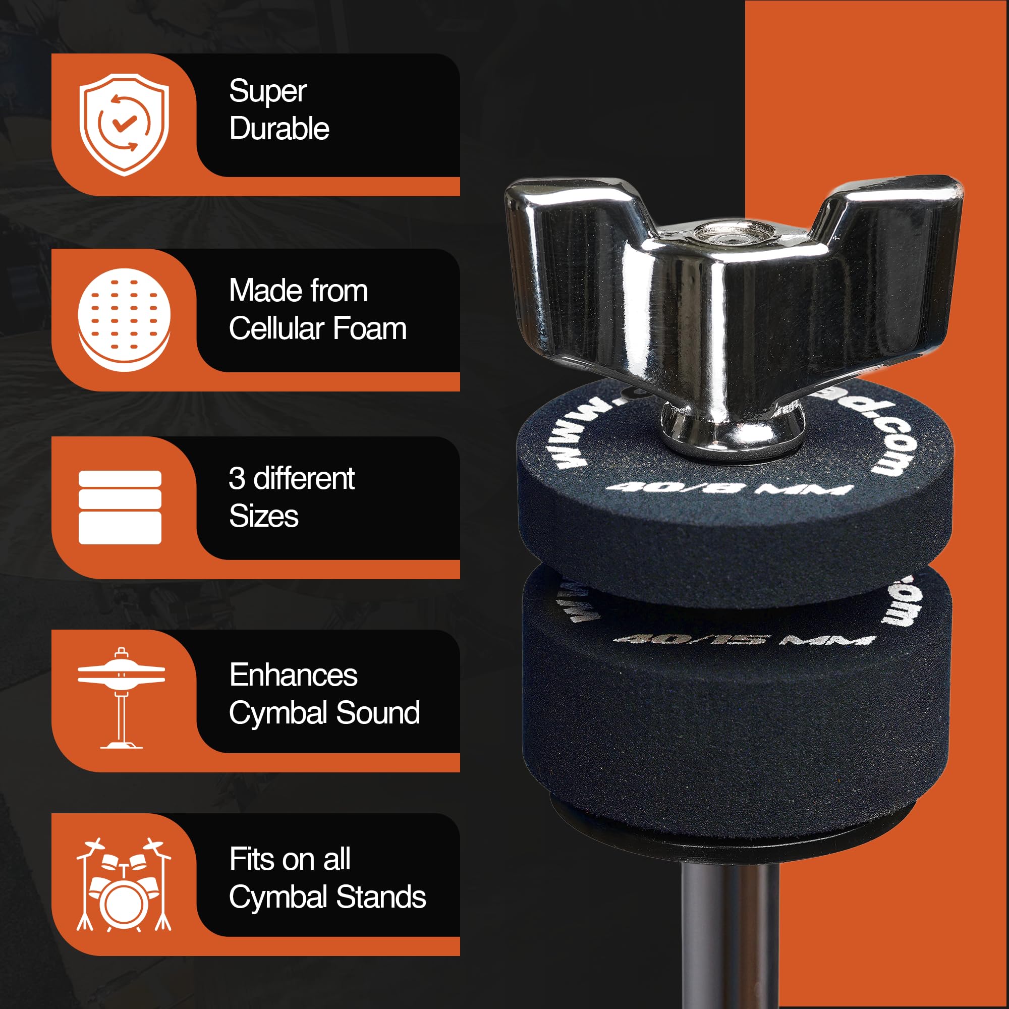 Cympad Optimizer Hi-Hat 3 Pièces – Feutres Optimiseurs Charleston, Meilleur Son Et Moins De Bruit Batterie