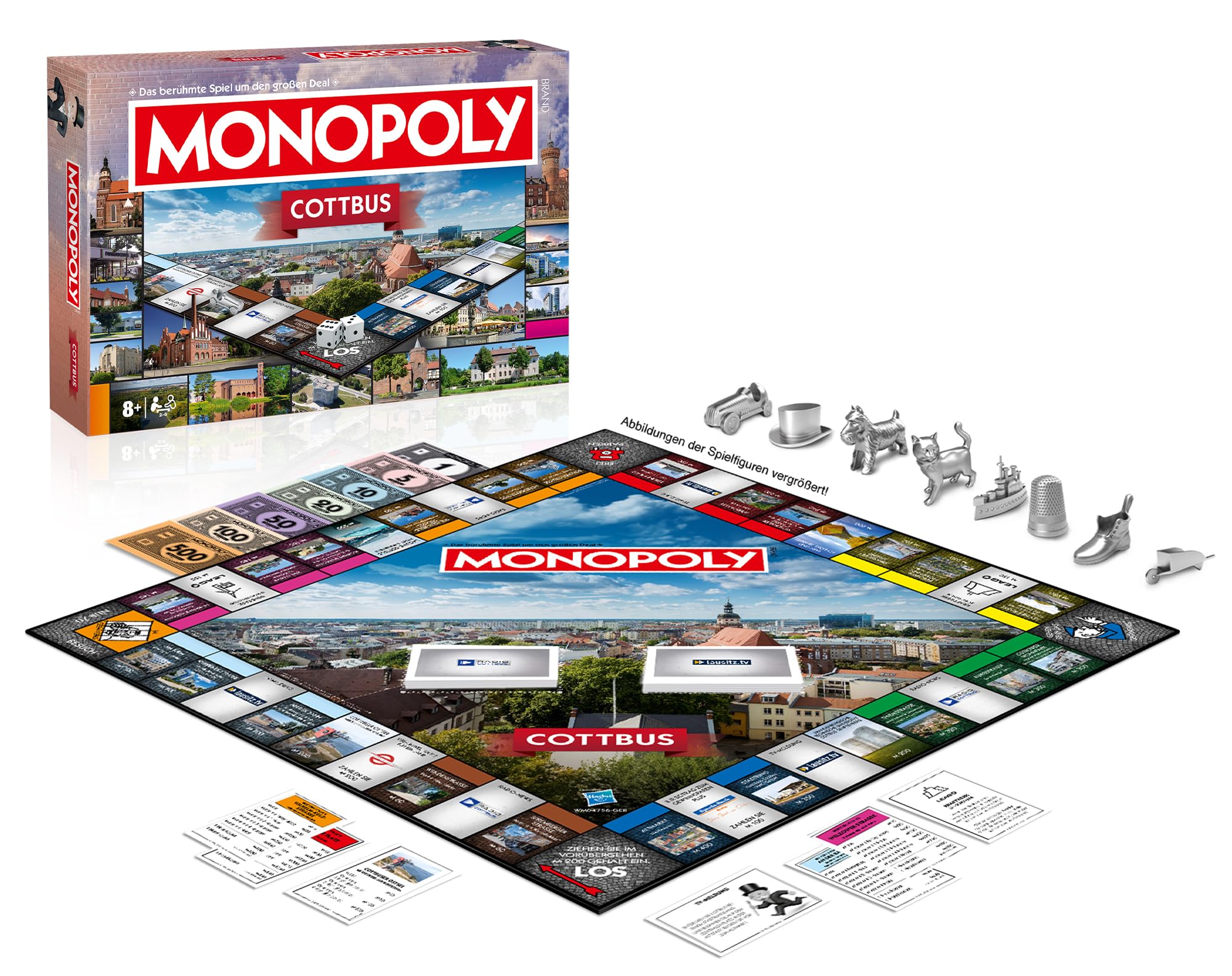 Monopoly Cottbus – Stadt-Edition von Winning Moves | Brettspiel mit Cottbus-Straßen & Sehenswürdigkeiten | Familienspiel für 2–6 Personen ab 8 Jahren | Geschenkidee & Souvenir