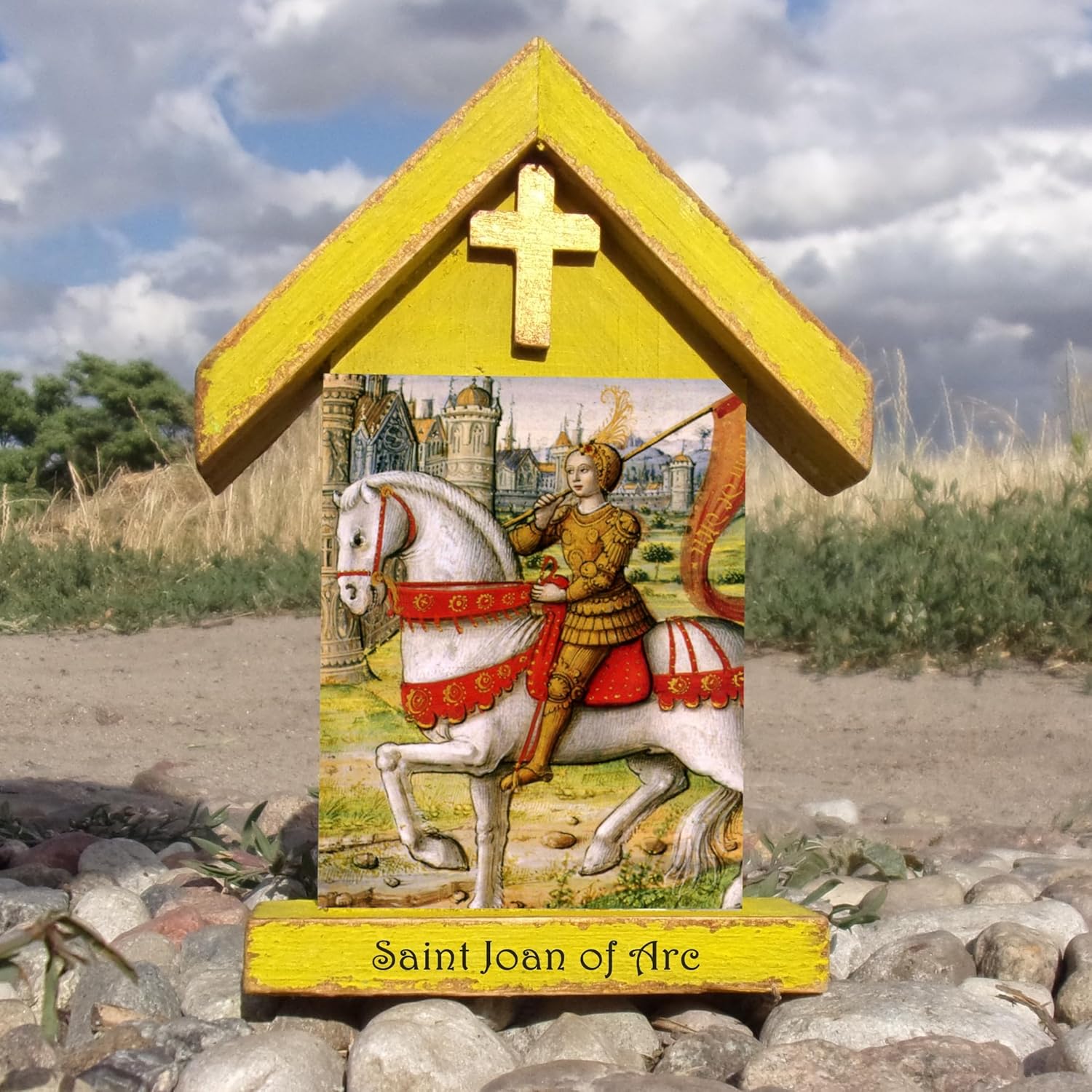 HABAKUK Art Joan of Arc, Janne d'arc, saint Joan of Arc, Joan of Arc icon, St Joan of Arch, christian altar for home, catholic gift (LARGE: 8.2x5.1 in (21x13 cm))