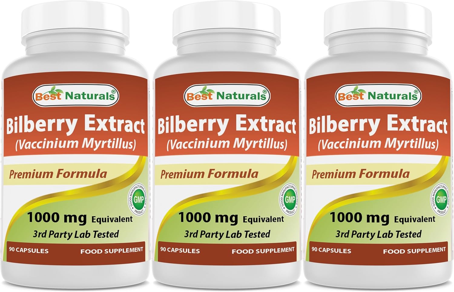 Best Naturals Bilberry 1000 Mg 90 Capsules (90 Count (Pack of 3))