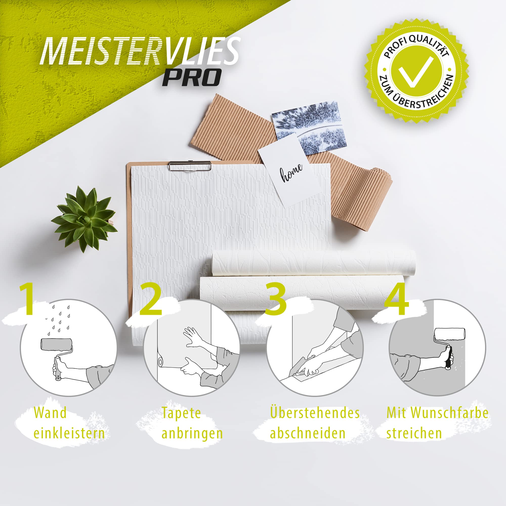 A.S. Création überstreichbare Vliestapete Meistervlies Tapete 25,00 m x 1,06 m weiß Made in Germany 520319 5203-19