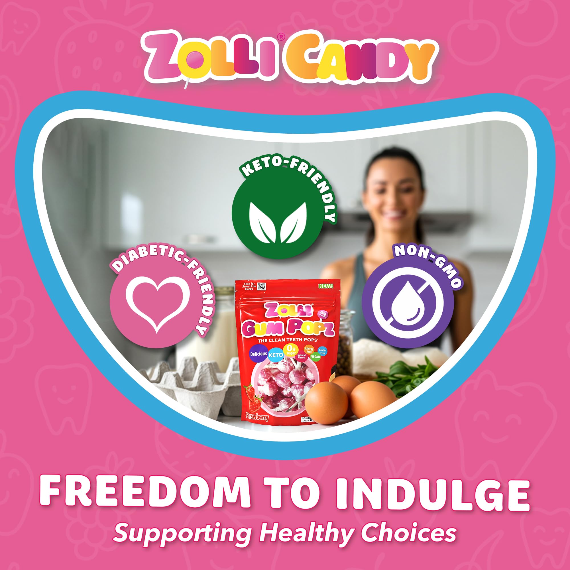 Amazon.com : Zollipops GUM Popz 5.6oz Resealable Pouch - Enjoy a