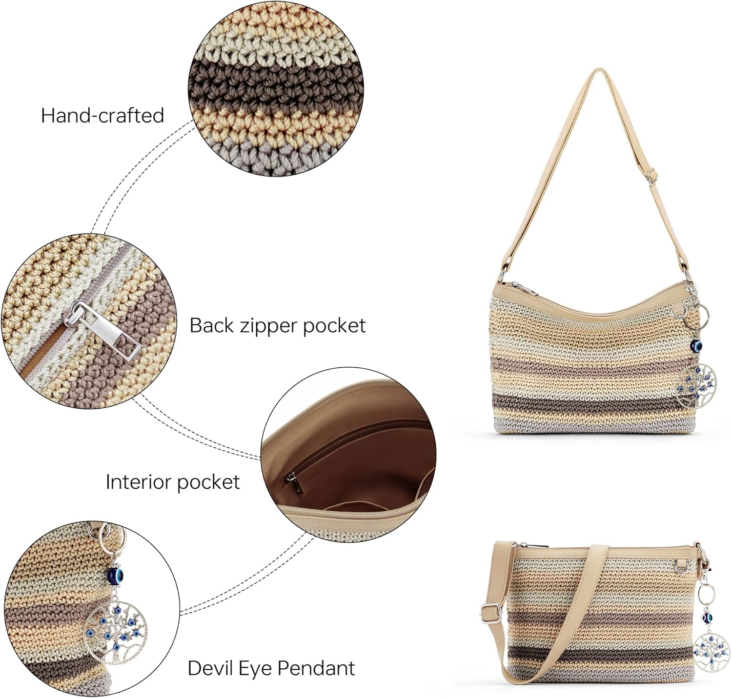Crochet Bag for Women Beach Purse for Women Vacation on Spring Summer - Image 5
