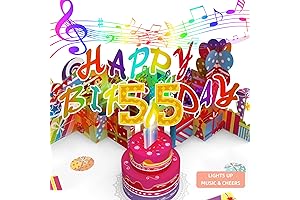 Gumry 55th Musical Pop Up Birthday Card with Lights and Sounds