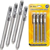 Vista 1 de June Gold 4 Pack of Retractable Mechanical Pen Erasers - Latex-Free, White Vinyl, & Precision Erasing